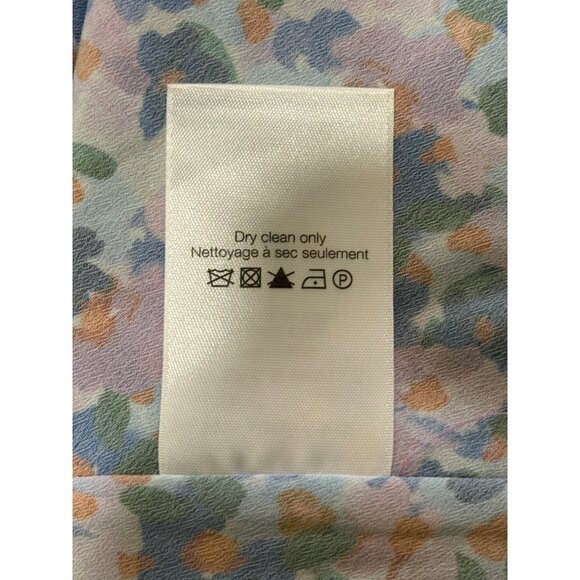 Veronica Beard Floral Silk Leia Dress Halter Asymmetrical Pink Blue Women Size 4 - Picture 8 of 12